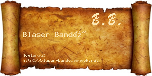 Blaser Bandó névjegykártya